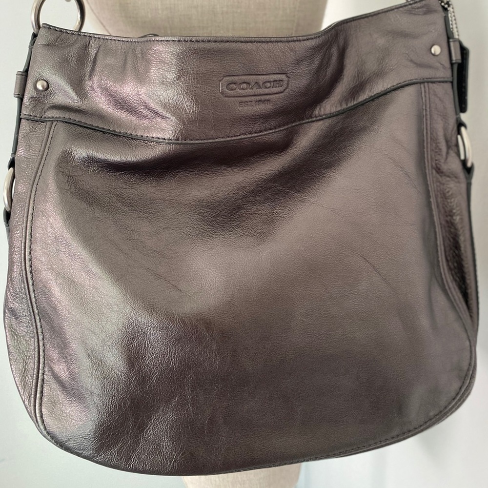 Coach Metallic Leather strap purse shoulder handbag.